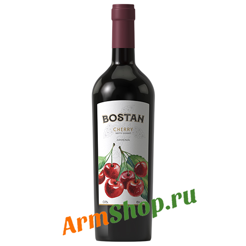 Вино Армянское Вишневое "Bostan" Красное полусладкое 0,75 л 15% 2021 "ООО Морус"