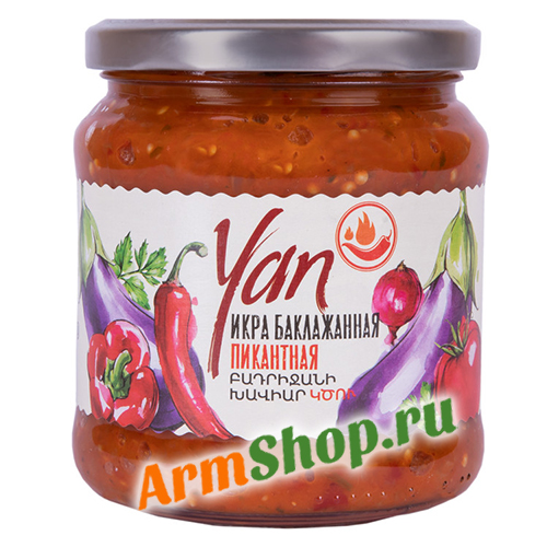 Баклажановая икра (пикантная) YAN, СИС Натурал, 470г.