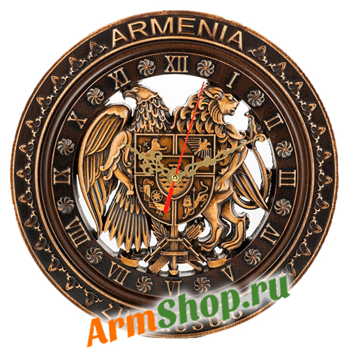 Часы Деревянные настенные Герб Армении SN 00003